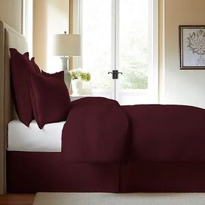 NIP Wamsutta Luxury Sateen Bedskirt Burgundy 100% Cotton